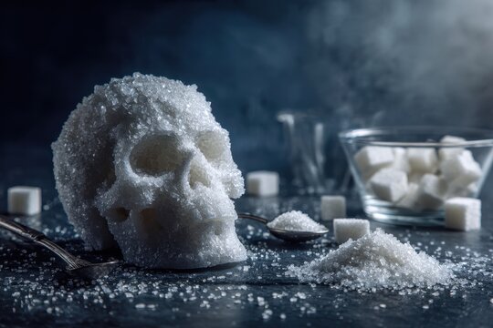 Unhealthy Sugar Skull: A Photographic Still Life of White Sugar Overload