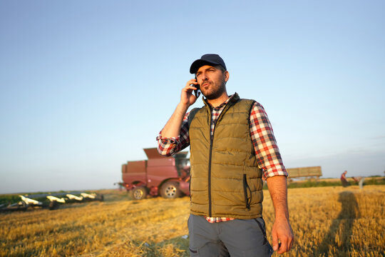 Farmer on a Business Call