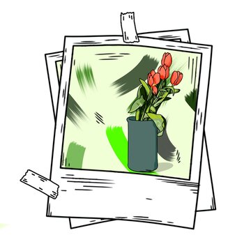 photo frame with flowers