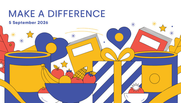 Make a difference poster design isolated on white background