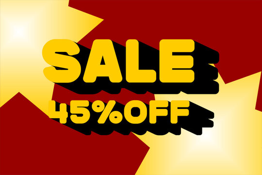 Sale 45% off discount promotion star banner