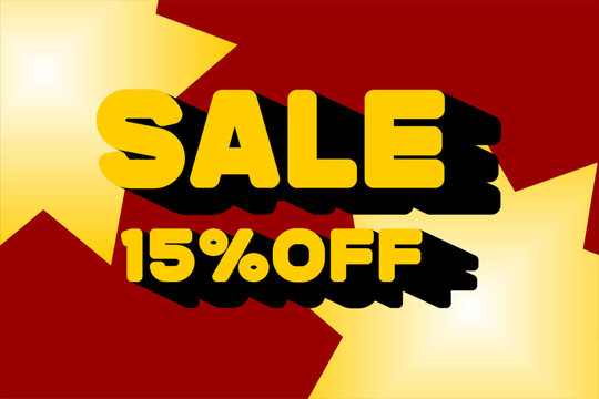 Sale banner presenting fifteen percent discount offer