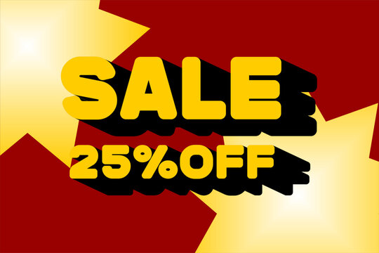 Retail sale promotion displaying 25 percent off discount