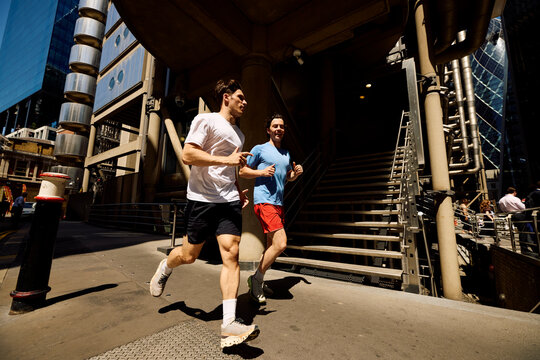 Athletes run in central London