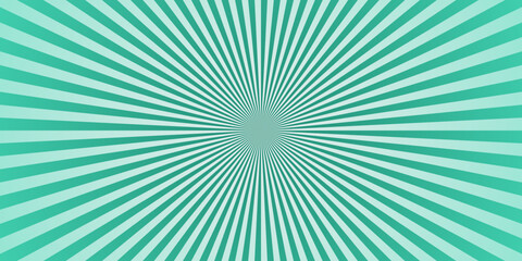 Fototapeta premium Textured teal sunray sunburst background. Radiating starburst rays. Abstract vector design for desktop wallpaper, cover and product display.