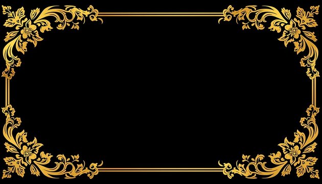 Classic gold ornamental frames, Thai floral corner design, luxury vector border collection, decorative vintage pattern, isolated