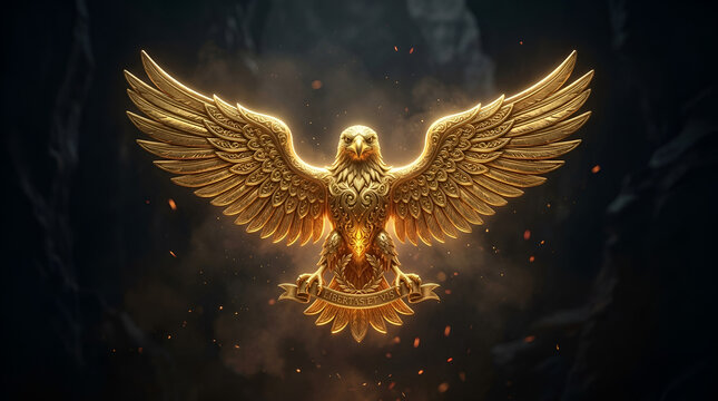 golden eagle with wings