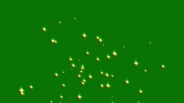 night star dust trail. christmas magic stars, white twinkling particles, glowing glitter burst blast sparkle effect,motion graphics in After Effects on green screen background 4k.