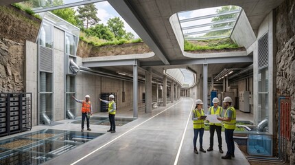 Fototapeta premium Innovative Underground Sustainable Architecture with Energy Efficient Environmental Design