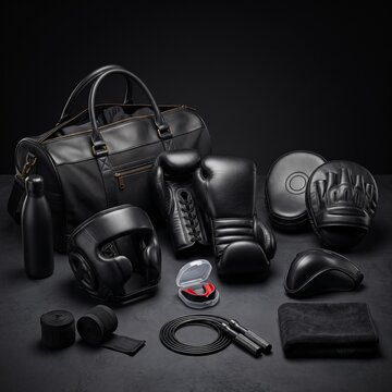 Premium Black Boxing and Martial Arts Gear Set