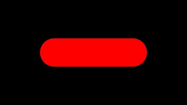 Red Rounded Pill Button Shape Bar Overlay on Black Background