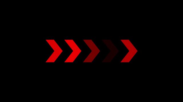 Arrow icon concept animation Right to Left direction looping arrow loading and navigation symbol on.4k animation. On black background
