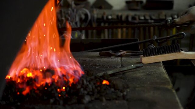 Crafting Metal: The Art of Forging with Fire, Heat, and Skill in an Engaging Blacksmithing Demonstration