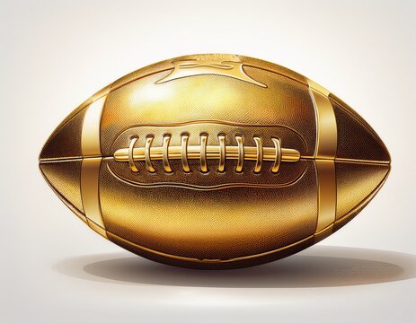 gold american football ball isolated on a white background