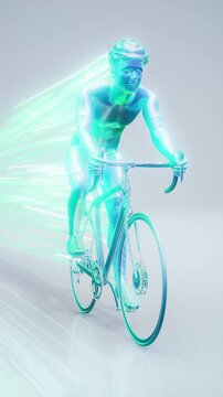 Conceptual 3D animation of a cyclist motion design