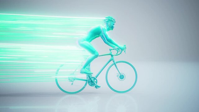 Conceptual 3D animation of a cyclist motion design