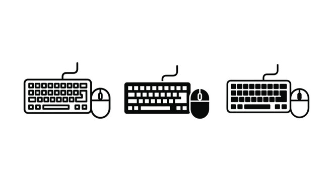 Minimalist keyboard and mouse icon set
