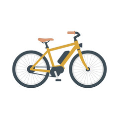 Obraz premium Yellow electric bicycle side view profile icon.