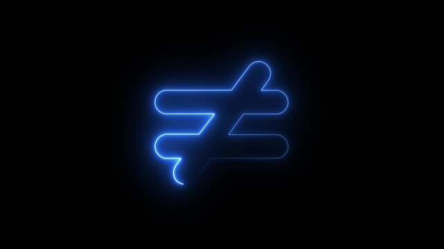 Glowing Neon Jigsaw Puzzle Piece  Icon on black Background .  4k motion graphics animation.