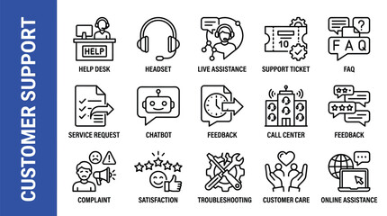Fototapeta premium Support icons display customer care.