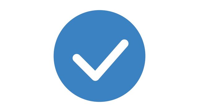Blue circle animating to show a white checkmark icon