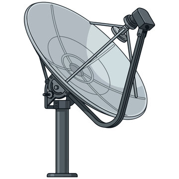 Satellite Dish Antenna Flat Vector Icon Telecommunication Technology Equipment