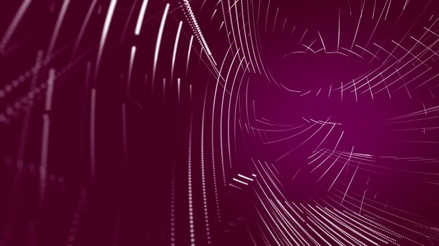 Abstract gradient particle waves continuously flowing with connected dots and lines.