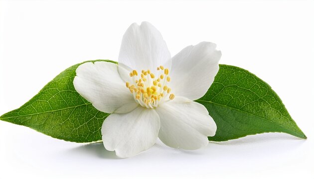 photo of jasmine flower isolated on white background