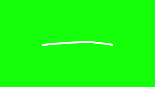 Animation of hand-drawn white underline on green screen, organic line doodle for highlighting text or annotation text.