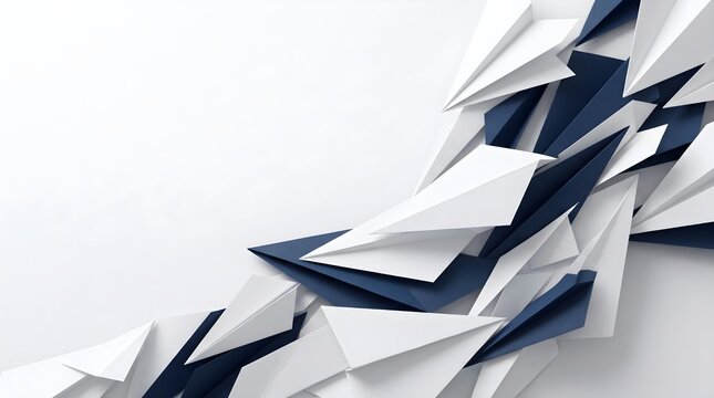 White And Dark Blue Folded Paper Plane Pattern