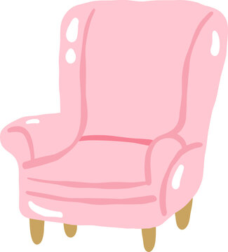 cute sofa chair home office furniture vector cartoon illustration