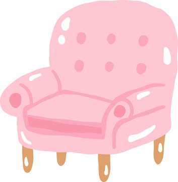 cute sofa chair home office furniture vector cartoon illustration