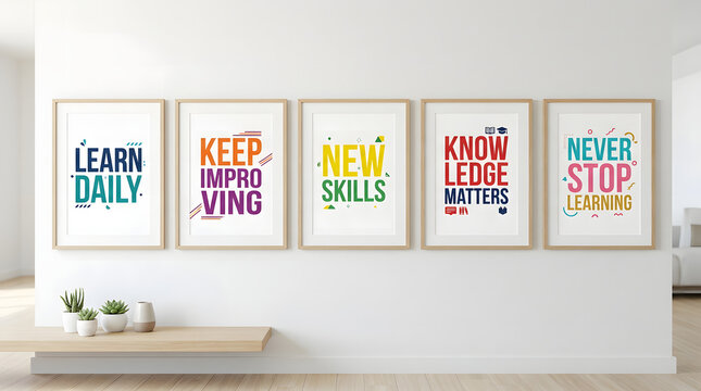 Premium high quality professional stock photo motivational wall art for modern office or home decor