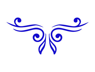 Fototapeta premium Elegant Blue Ornamental Swirl Vector