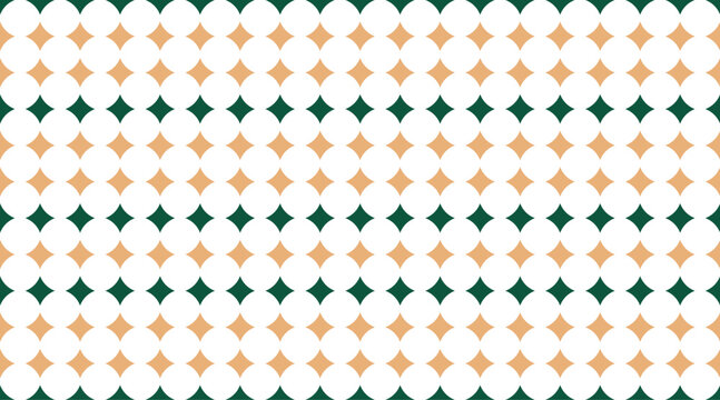 Seamless Geometric Geometric Circle Pattern Vector Abstract Gold Green White Diamond Background Design