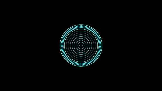 Cyan hud circle futuristic graphic hud interface element a glowing graphic isolated on black background technology neon design abstract shape technology neon design abstract shape