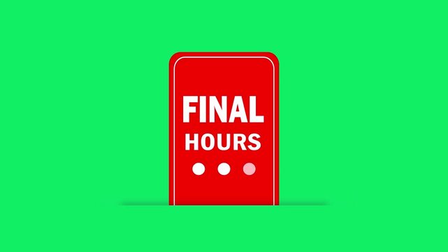 final hours countdown promotional graphic for flash sales. urgent sale announcement final hours message banner. digital countdown final hours alert for ecommerce promotions.
