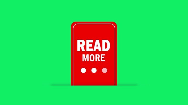 read more button on green screen background web design ui element. digital red app interface icon read more swipe up social media graphic.