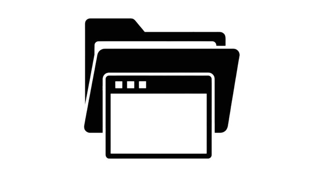 Vector illustration of folder with window icon on a transparent background