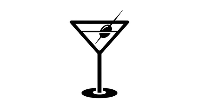 Vector illustration of martini glass icon on a transparent background