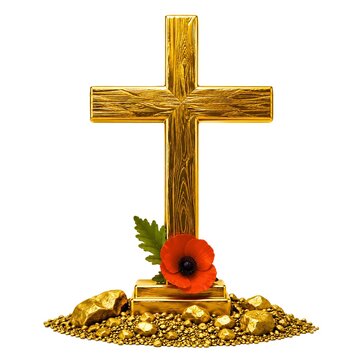 golden cross on a white background