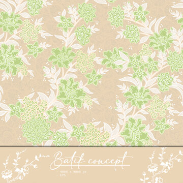 Batik Floral Seamless Pattern Background