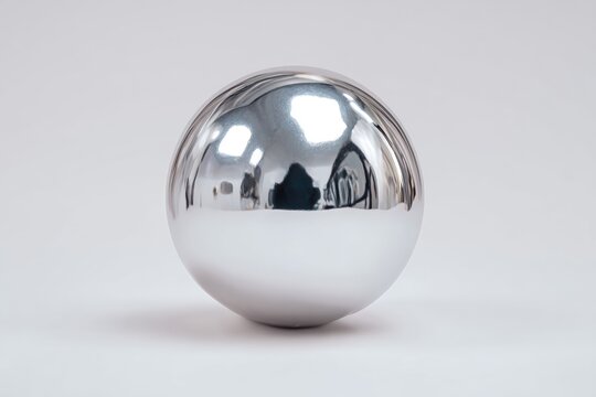 Shiny mirror balloon photographed in studio lighting highlighting glossy chrome aesthetic.