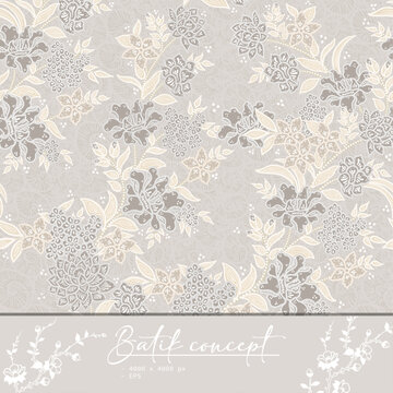 Batik Floral Seamless Pattern Background