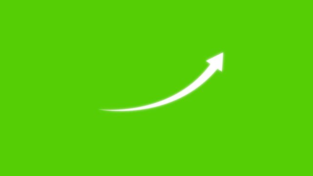 White curved arrow pointing upward on green screen a clean upwards isolated on a background for easy chroma key editing chroma key direction navigation icon chroma key direction navigation icon