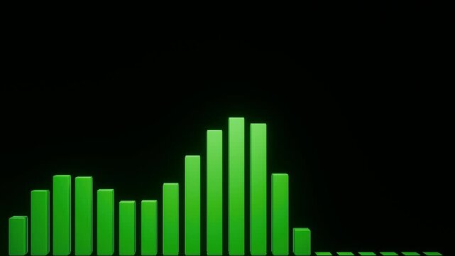 3d business graph on transparent background alpha Channel 