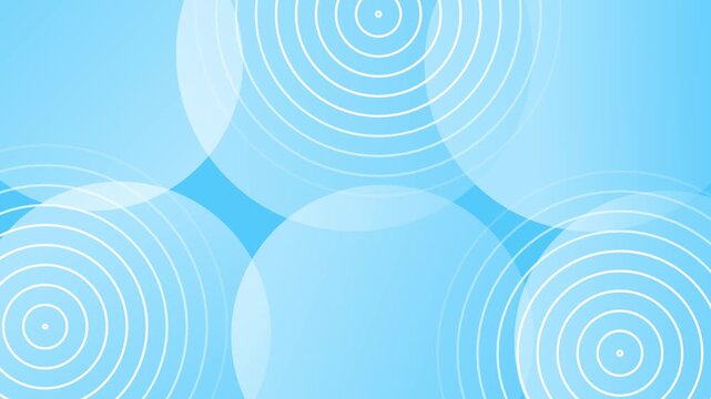 Abstract background with overlapping circles and concentric ring patterns animation, modern simple abstract circle and ring background