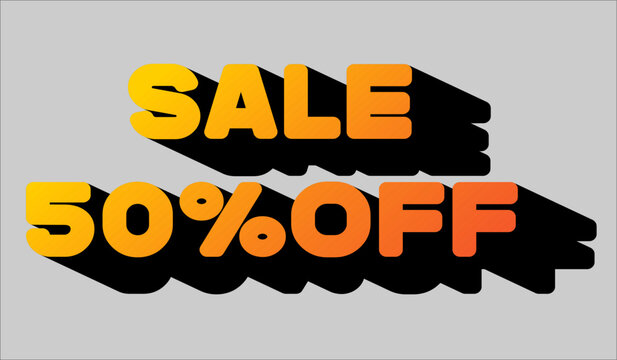 Sale 50% off text showing shopping promotion