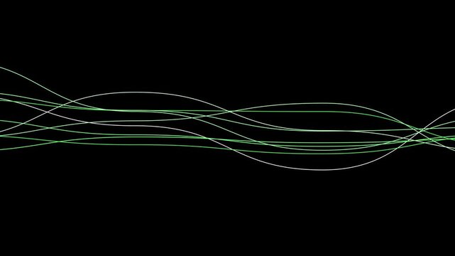 Colorful sine-wave lines background animation, minimalist abstract line wave animated