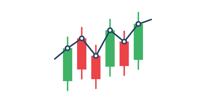 Candlestick chart for financial stock market analysis.